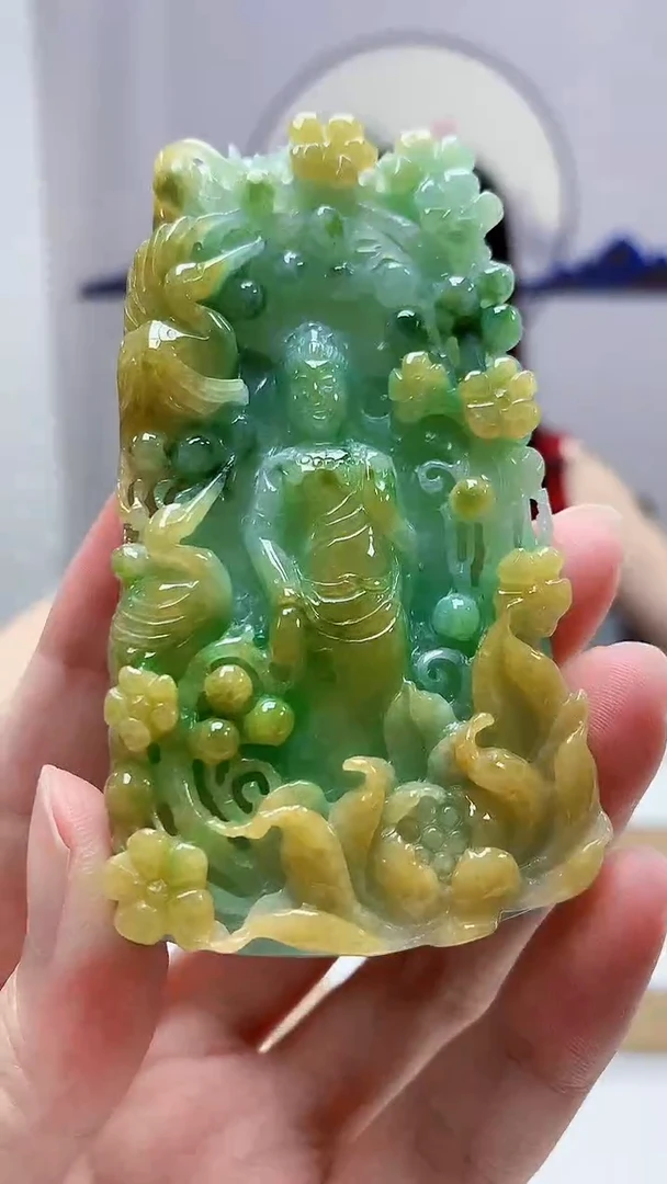 未镶嵌定制翡翠4852zm-毛货挂件观音34