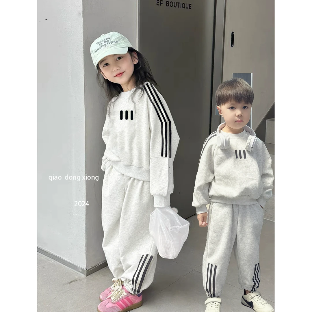 男女童套装2025新款春装儿童运动韩版卫衣套装两件套1-15岁宽松