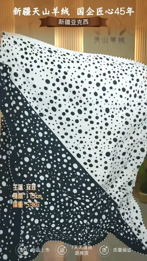 弄****5LW00TW02G   丝毛绒大方巾  波点