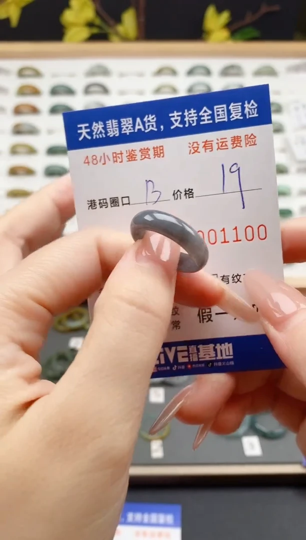 翡翠戒指未镶嵌 天然A货翡翠戒圈1100