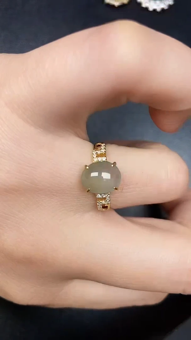 银S925镶嵌戒指翡翠7200