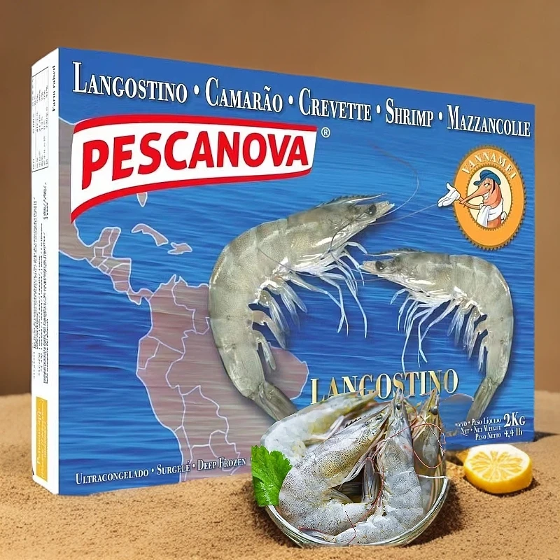 厄瓜多尔盐冻南美虾2kg大号30-40规格海水大虾白虾海鲜礼盒