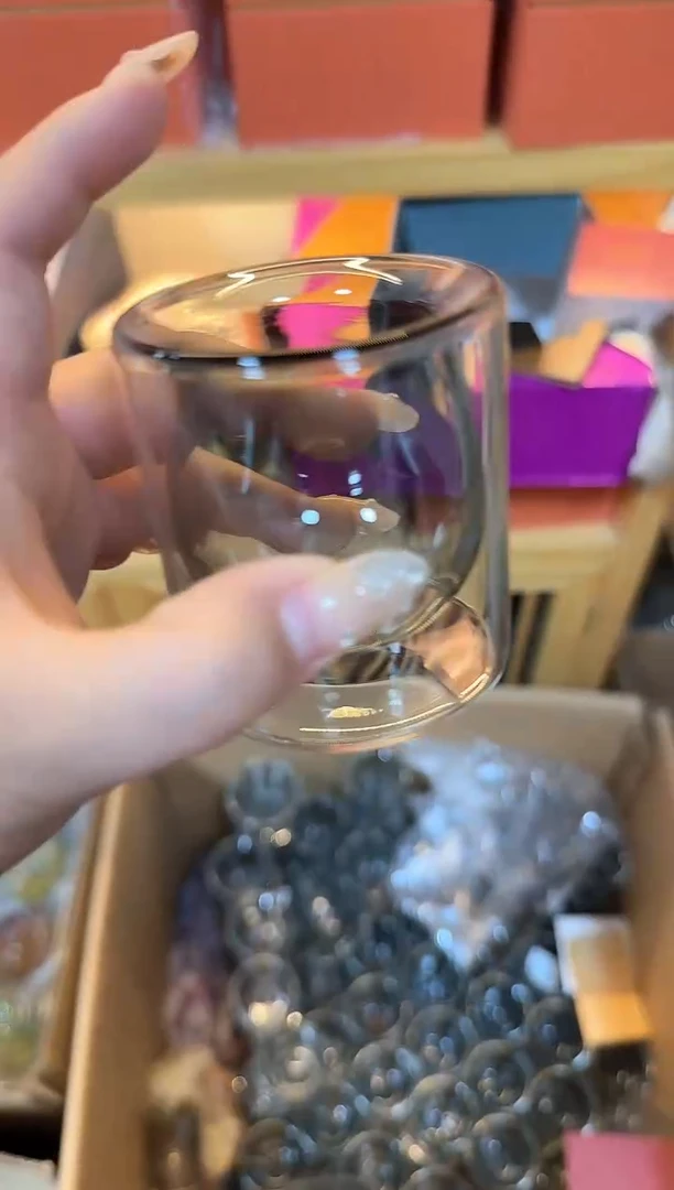 烟灰色双层小杯子2只