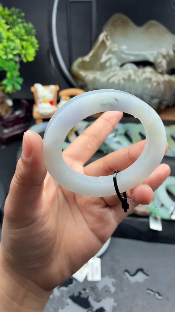 未镶嵌手镯定制翡翠淡紫仙女镯48-54贵妃-39