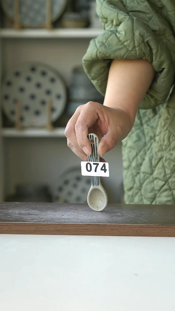 陶074瑕不退换粗陶饮品勺@7-10@