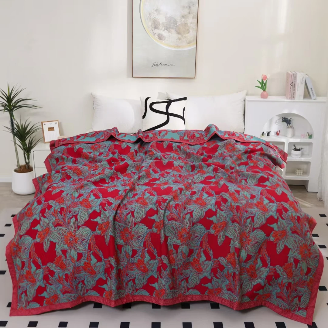 纱布盖毯天丝四季毯--香水百合200*230