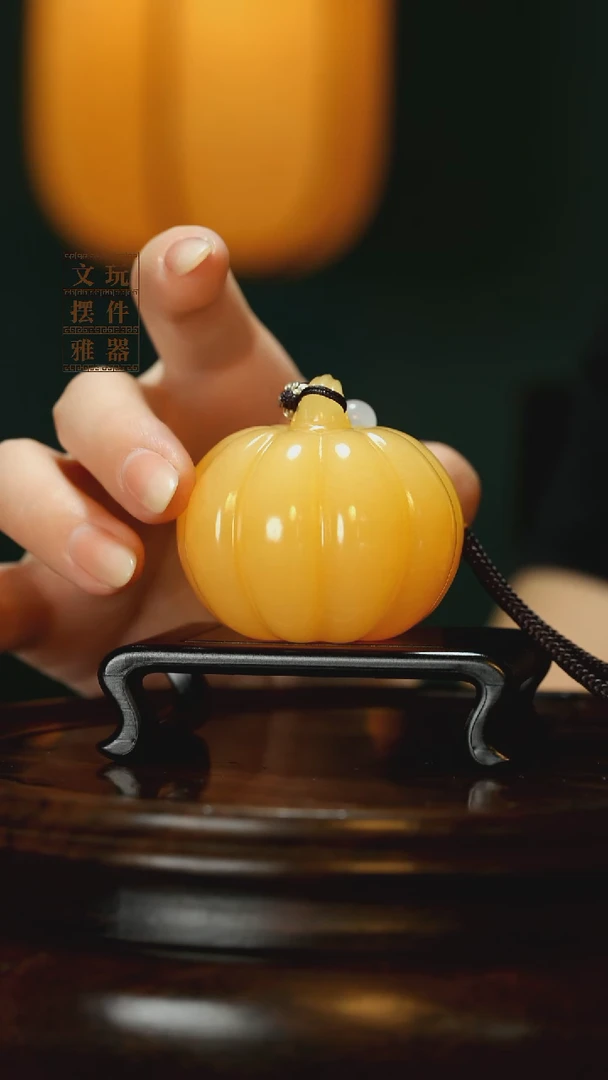 玉《福运南瓜》手把件摆件