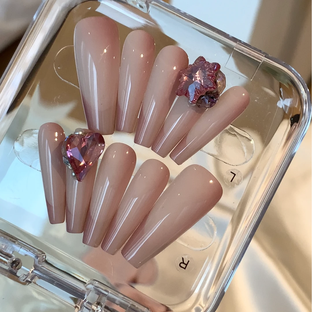 【Molin美甲】倾城之恋 2025温柔款纯手工原创施华洛华子穿戴甲