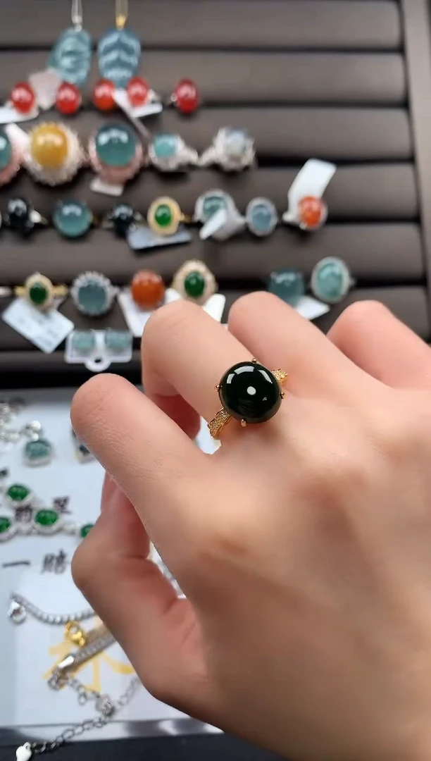 【闪购商品】翡翠戒指银S925镶嵌32131231