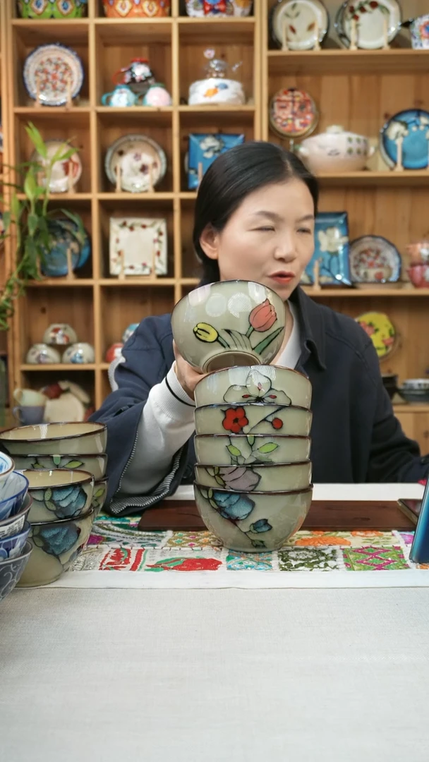 瓷片小可陶瓷高温6只米饭碗