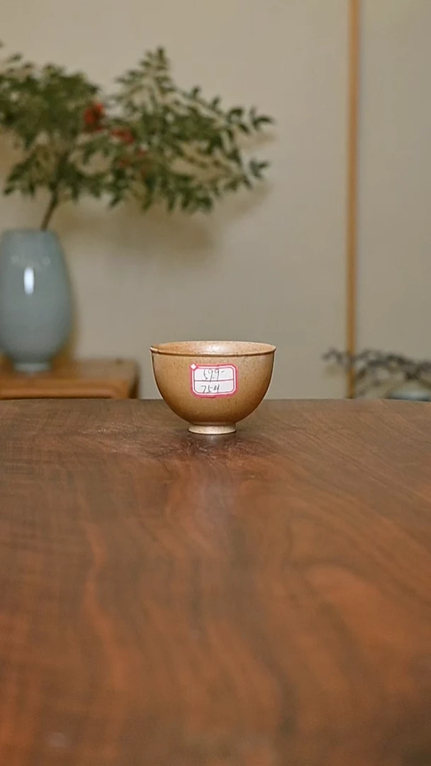 75#杯 裸烧 微瑕 朱家汝窑款