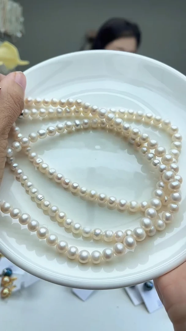 项链未镶嵌淡水珍珠白色系   7mm