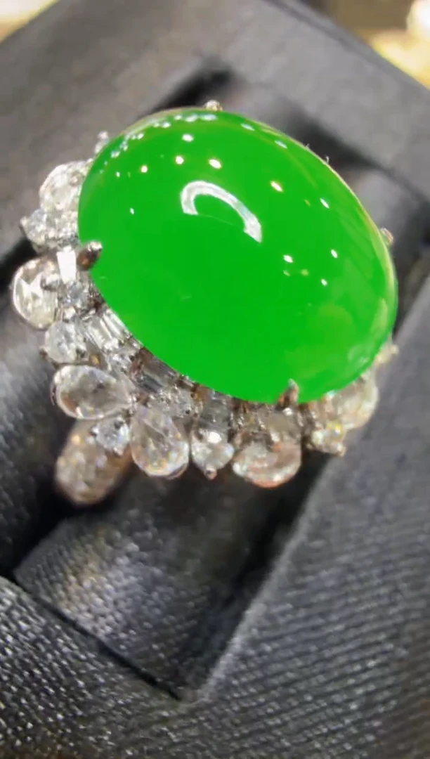 18K金镶嵌戒指翡翠多样性团购发一件