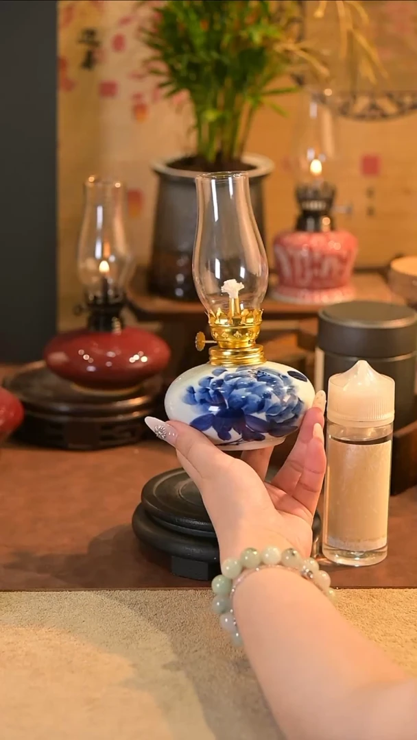 景德镇陶瓷油灯摆件