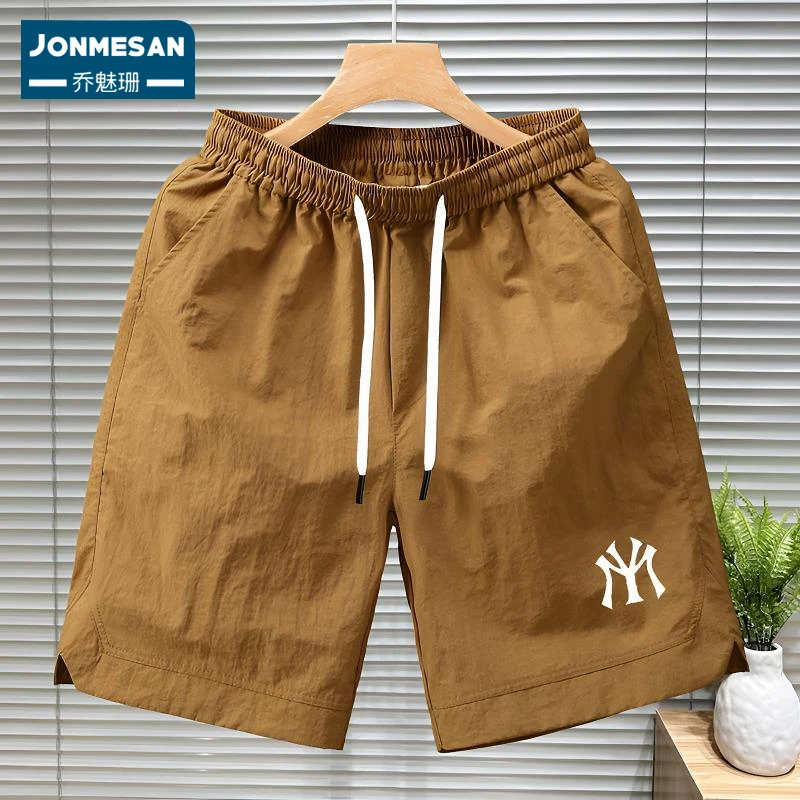 夏季短裤男士冰丝薄款速干休闲裤潮流运动宽松透气五分沙滩裤中裤