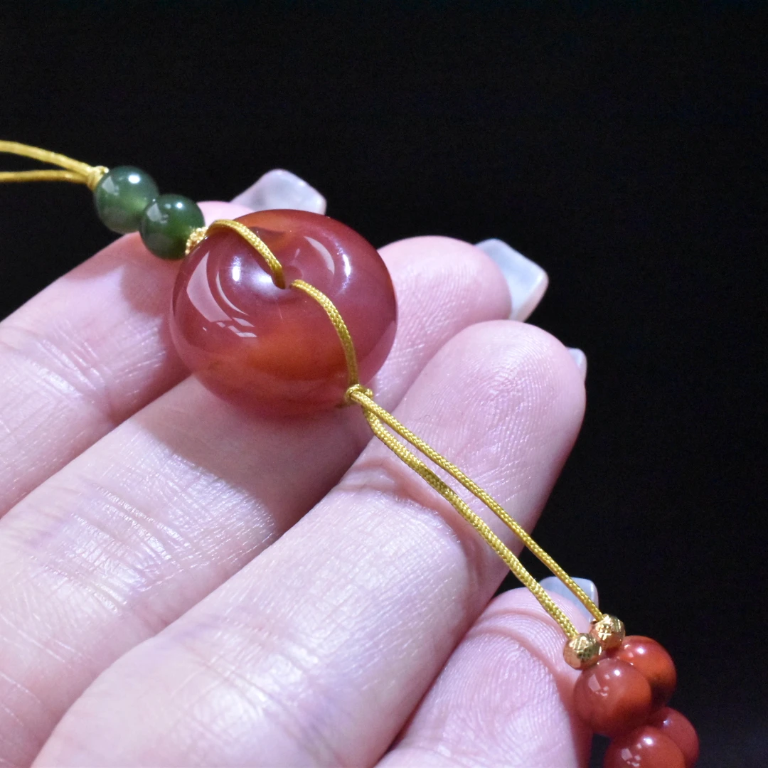 SJ【一九珠宝】S925银平安扣手机挂-卡15mm-多样性发一件  YJ9216-2