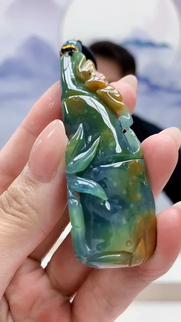 未镶嵌定制翡翠5060MM-毛货挂件51
