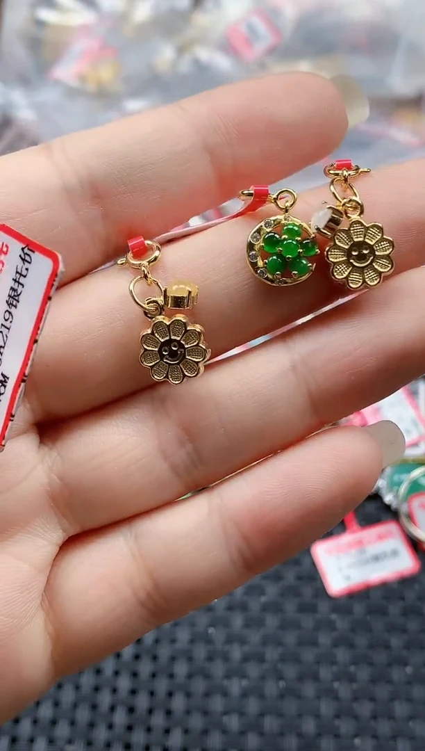 银S925镶嵌戒指翡翠天然A货缅甸翡翠