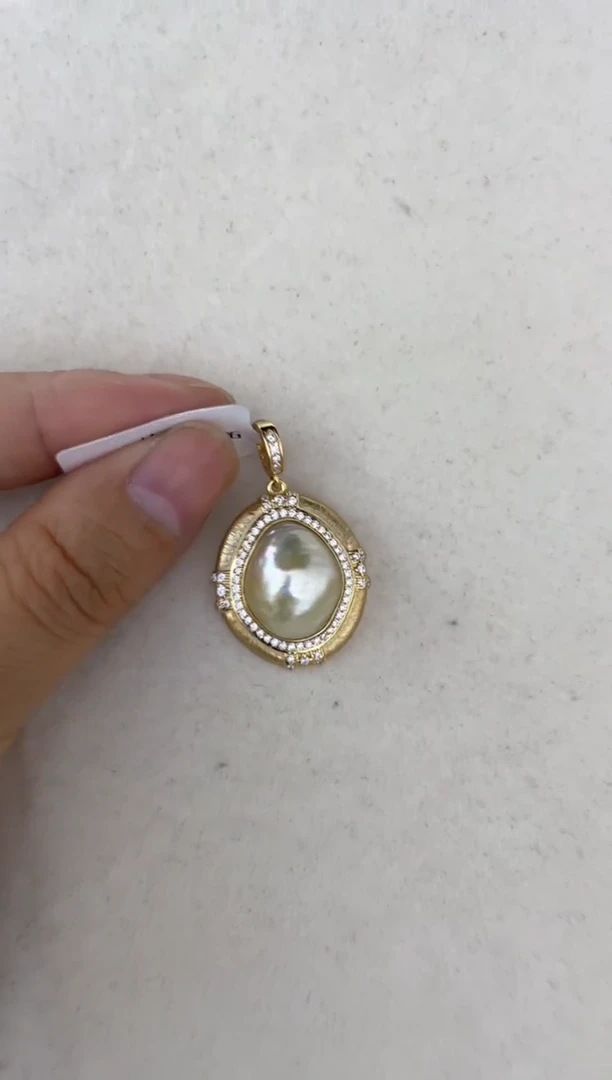 海水珍珠银S925镶嵌颈饰巴洛克吊坠 多样性发其一