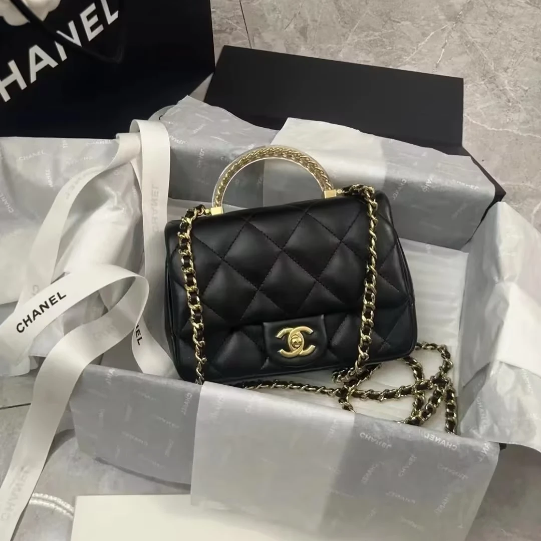 99新 Chanel/香奈儿 Chanel 24Shandle珍珠透明手柄时尚包/JM9103