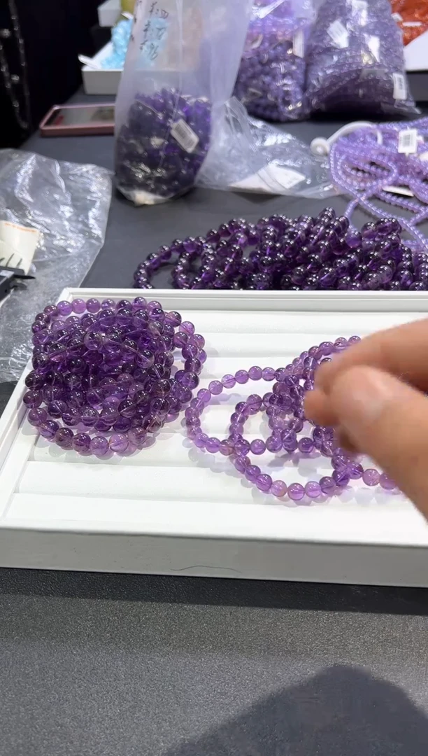 【闪购商品】水晶手串未镶嵌12mm紫兔毛