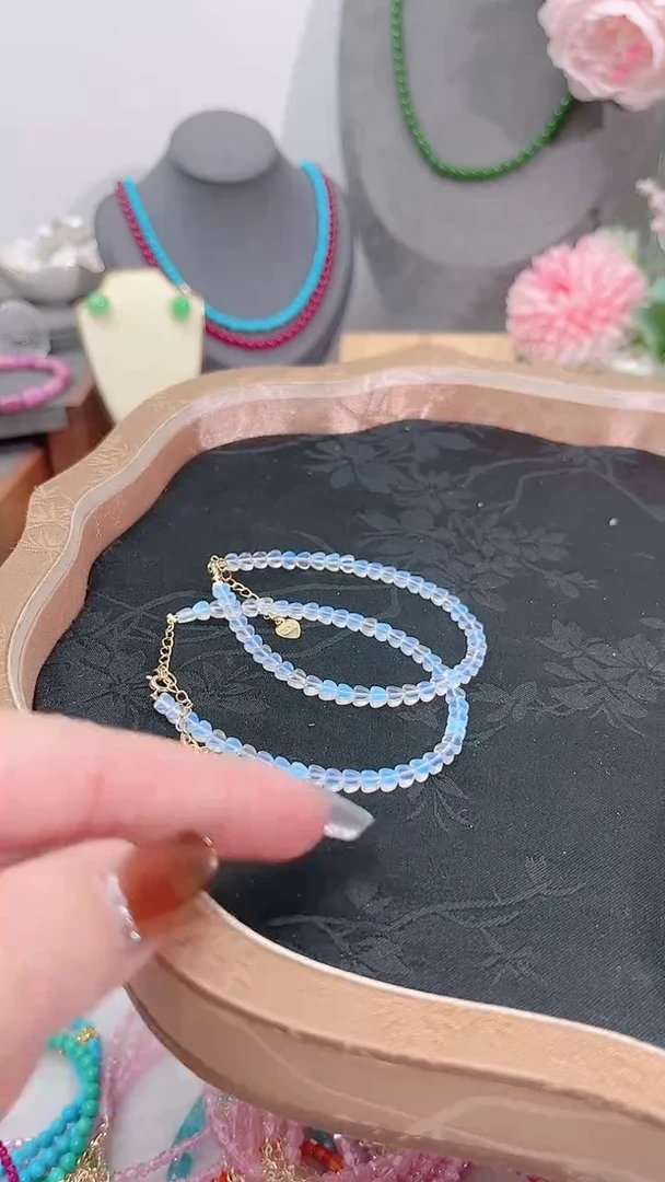 银S925镶嵌欧泊手链爱心49