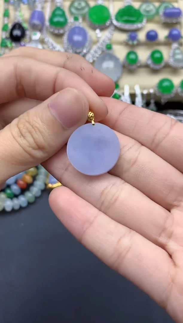 翡翠18K金镶嵌颈饰294-中国好珍宝