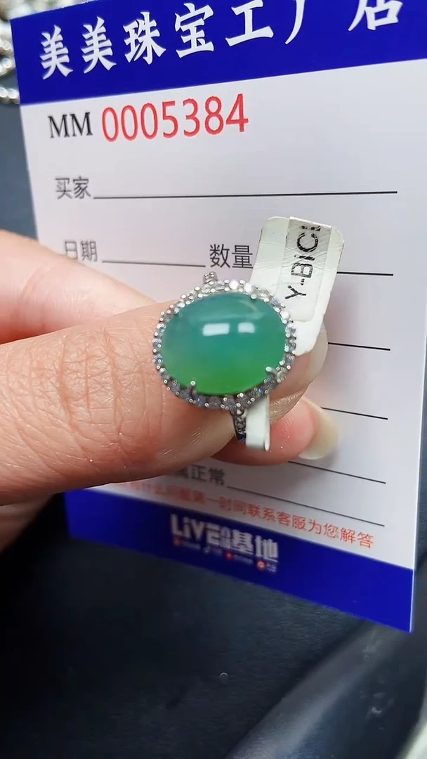 颈饰银S925镶嵌翡翠5384