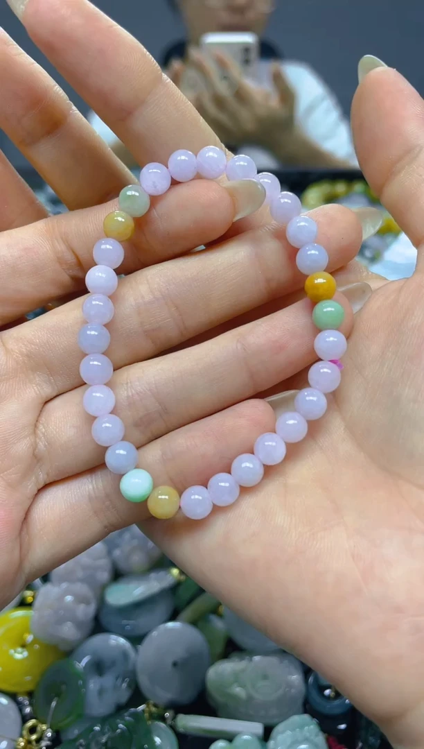 颈饰未镶嵌翡翠5MM/ Q /翡翠A货，一件也是批发价