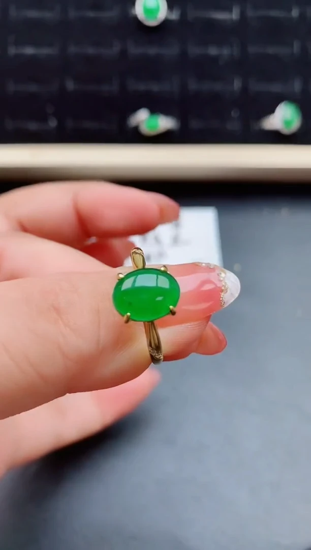 【闪购商品】翡翠戒指银S925镶嵌05850