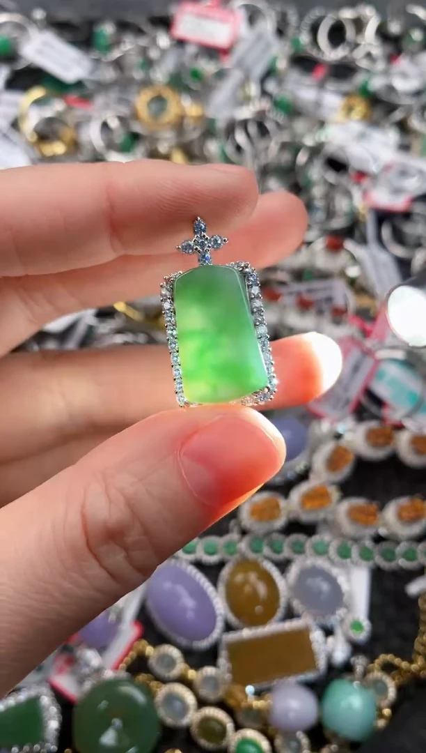 银S925镶嵌戒指翡翠11-11---9