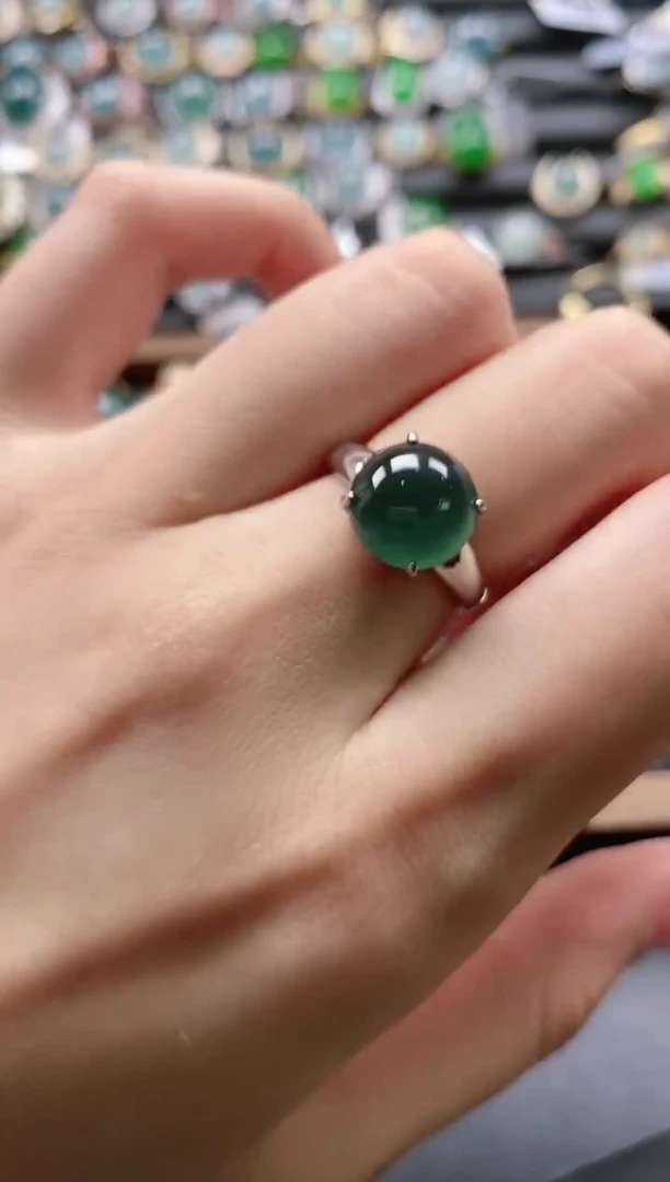 【闪购商品】翡翠戒指银S925镶嵌51511