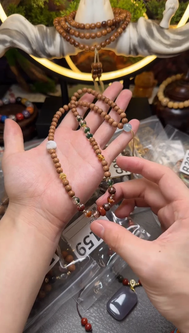 檀香木吊坠B159老山檀配饰圆珠吊坠