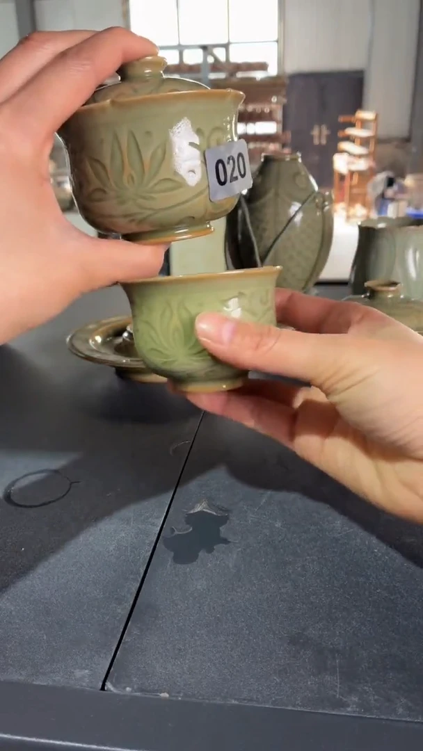 耀州窑仰山施工盖碗加杯子020