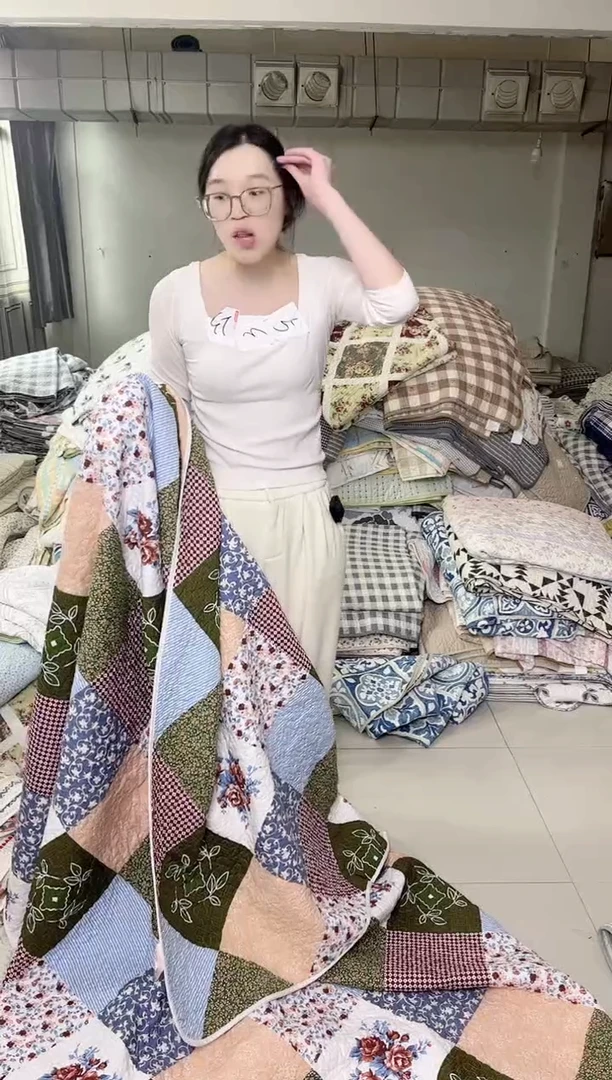 棉220*240双面斜纹复古拼格