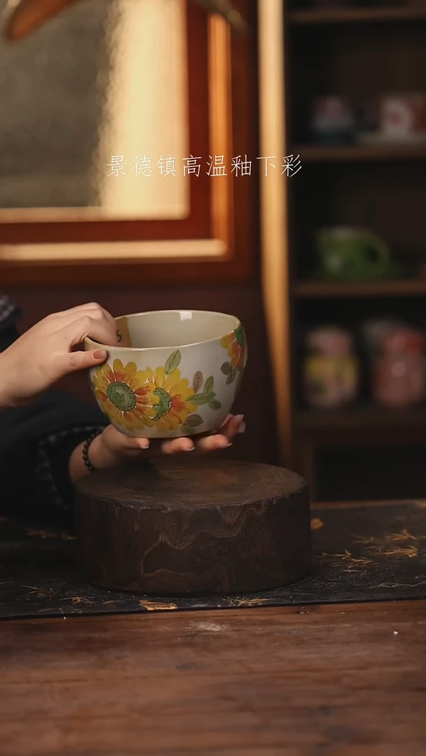 陶瓷景德镇高温釉下手绘陶瓷@L716@