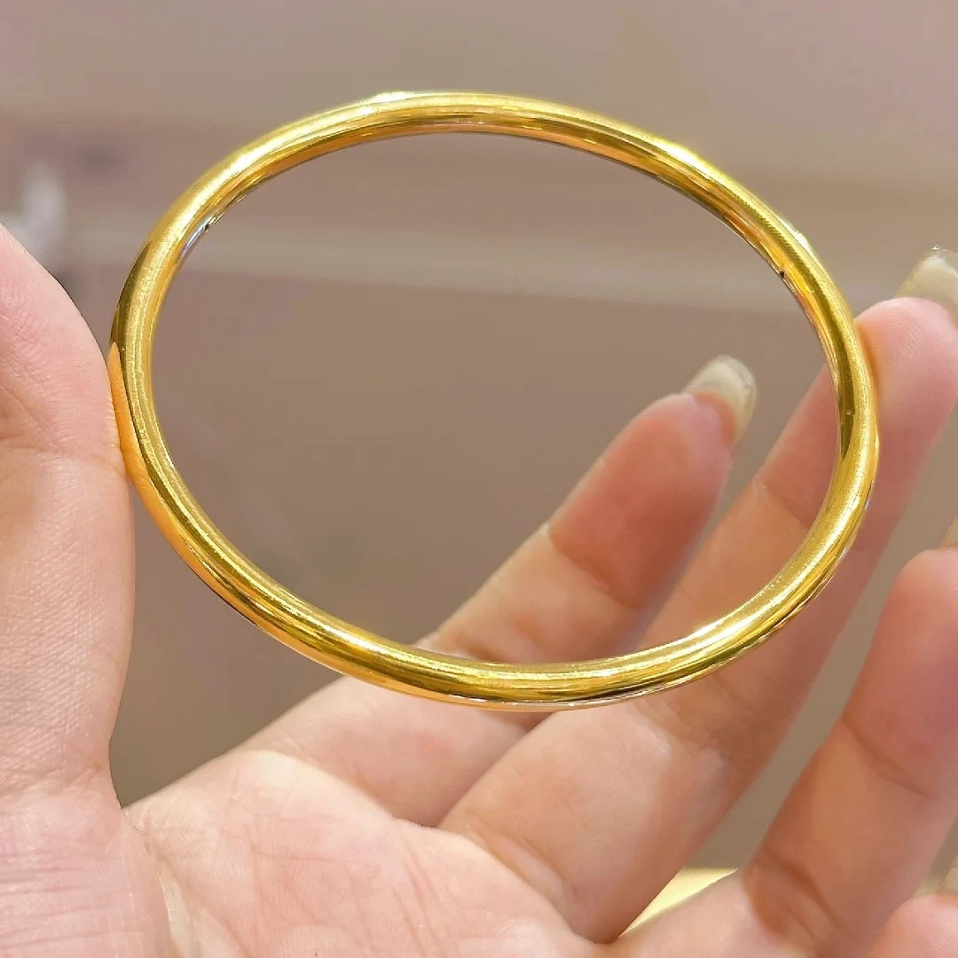 足银银制品 足银制品 足银手镯亮面素圈手镯光面素圈手镯经典百搭