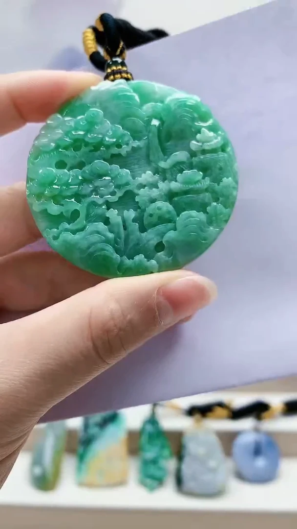 未镶嵌定制翡翠5060lr-毛货挂件7