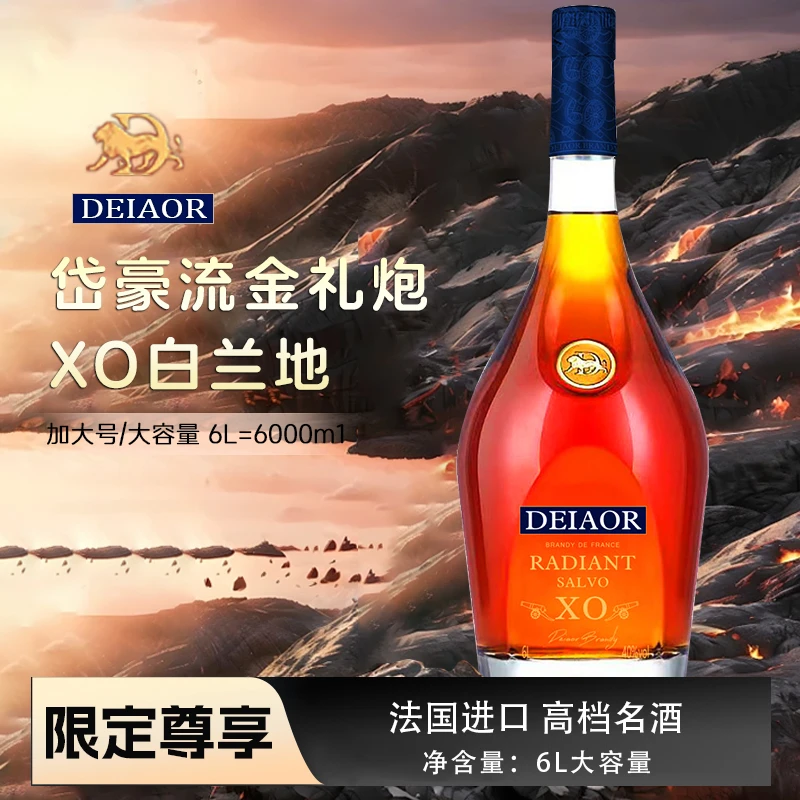 法国 岱豪XO白兰地  40度 6L大瓶礼盒装