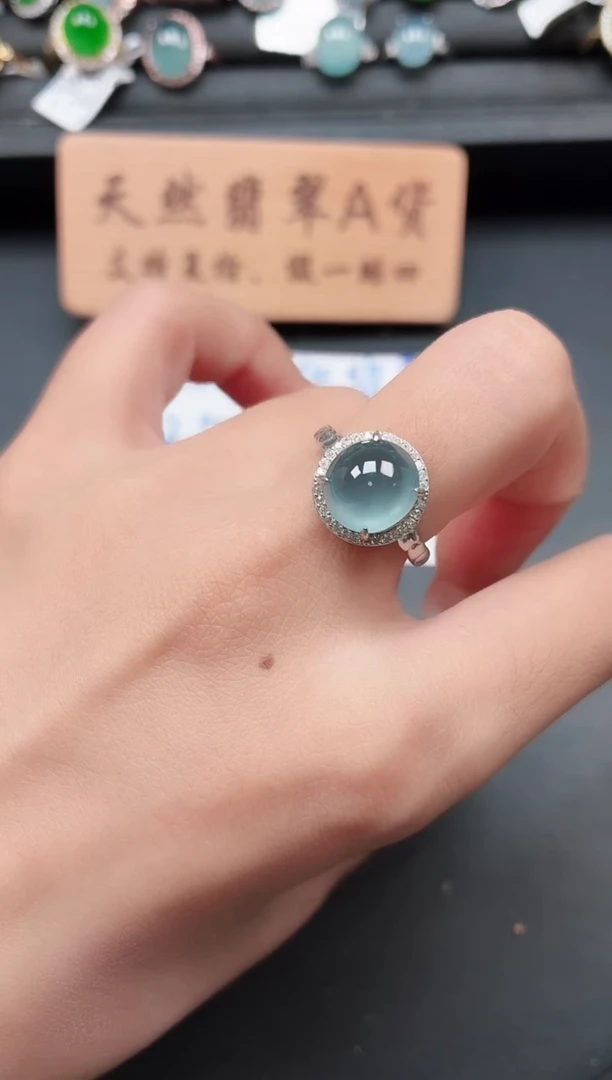 银S925镶嵌戒指翡翠11