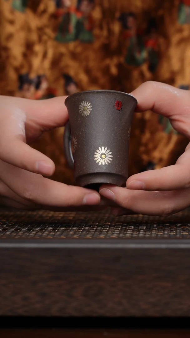 【闪购商品】紫砂茶杯福利紫砂金银花手把