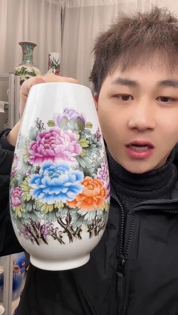 【闪购商品】摆件景德镇福筒牡丹花福利