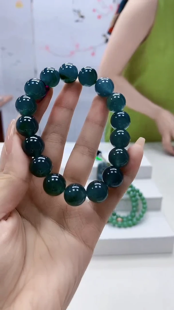 定制翡翠未镶嵌4852xx-毛货手串61