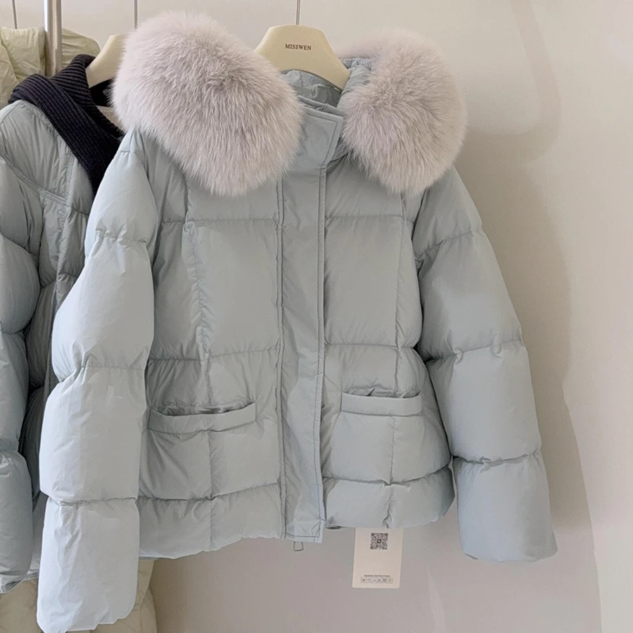 韩系设计感显瘦百搭保暖加厚棉服女2025冬季新款气质宽松连帽外套