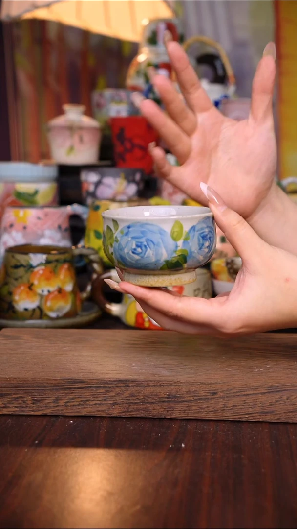 杯子陶泥垚手作 景德镇手工手绘陶瓷器物