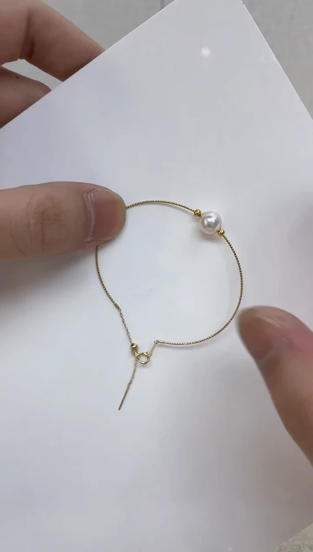 18K金镶嵌海水珍珠手镯