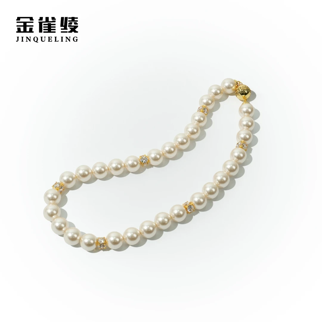 经典贵气轻奢【珍妮】法式优雅百搭12mm珠项链K0243
