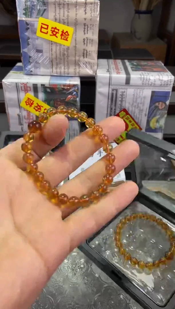琥珀颈饰未镶嵌7+转运珠手串【无证书】