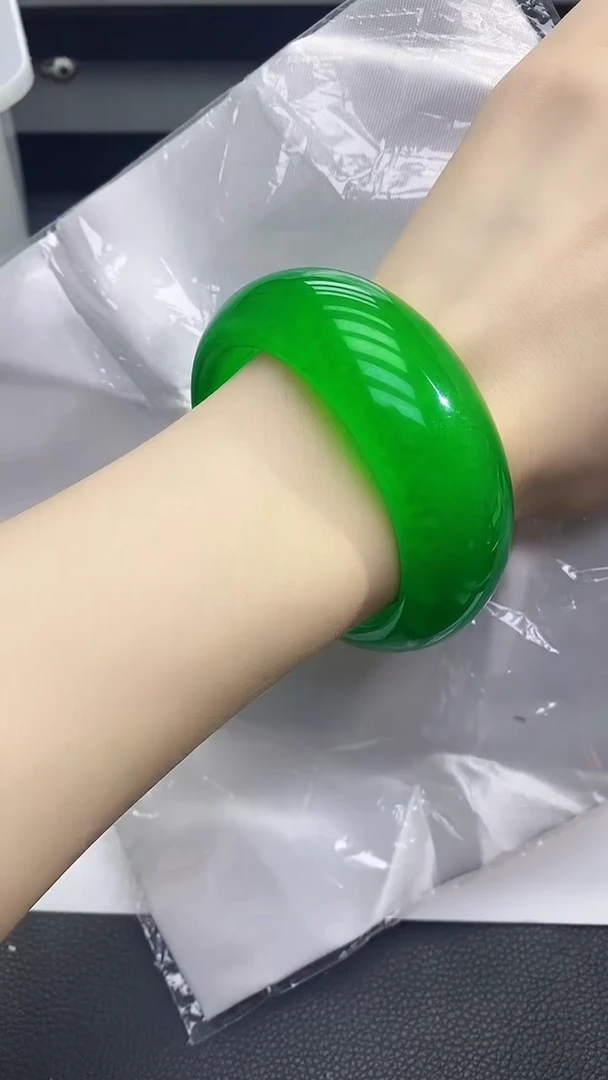 未镶嵌手镯翡翠翡翠满绿轮胎手镯K26