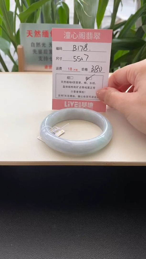 未镶嵌手镯翡翠55.8圈口编码b178